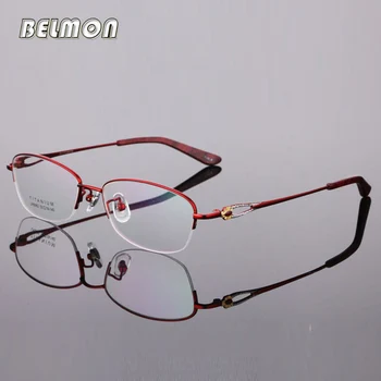 

Pure Titanium Spectacle Frame Women Eyeglasses Computer Optical Clear Lens Eye Glasses Frame Ladies For Female Eyewear RS426