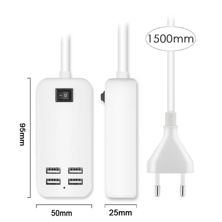 Быстрая зарядка многопортовое USB зарядное устройство 5V2. 1A зарядка в реальном времени для iPhone iPad для samsung huawei P30 Pro адаптер питания