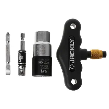 

Multifunctional 4pcs/set Universal Socket Ratchet Wrench Sleeve Hexagonal Needle Key Grip Power Drill Adapter 9-21mm