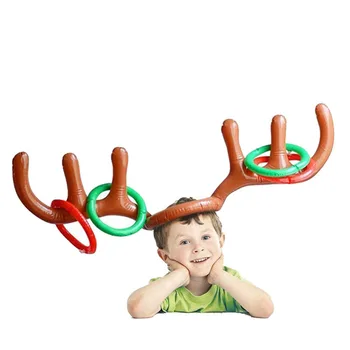 

Reindeer Antler Christmas Toy Inflatable Reindeer Christmas Hat Antler Ring Toss Party Game Toys FJ88
