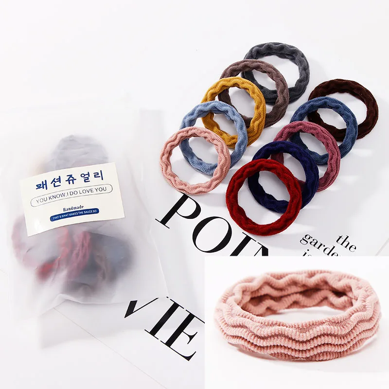 10pcs/Set New Women Basic Crude Elastic Hair Bands Ponytail Holder Scrunchie Headband Rubber Bands Fashion Hair Accessories - Цвет: 10pcs mix colors 1