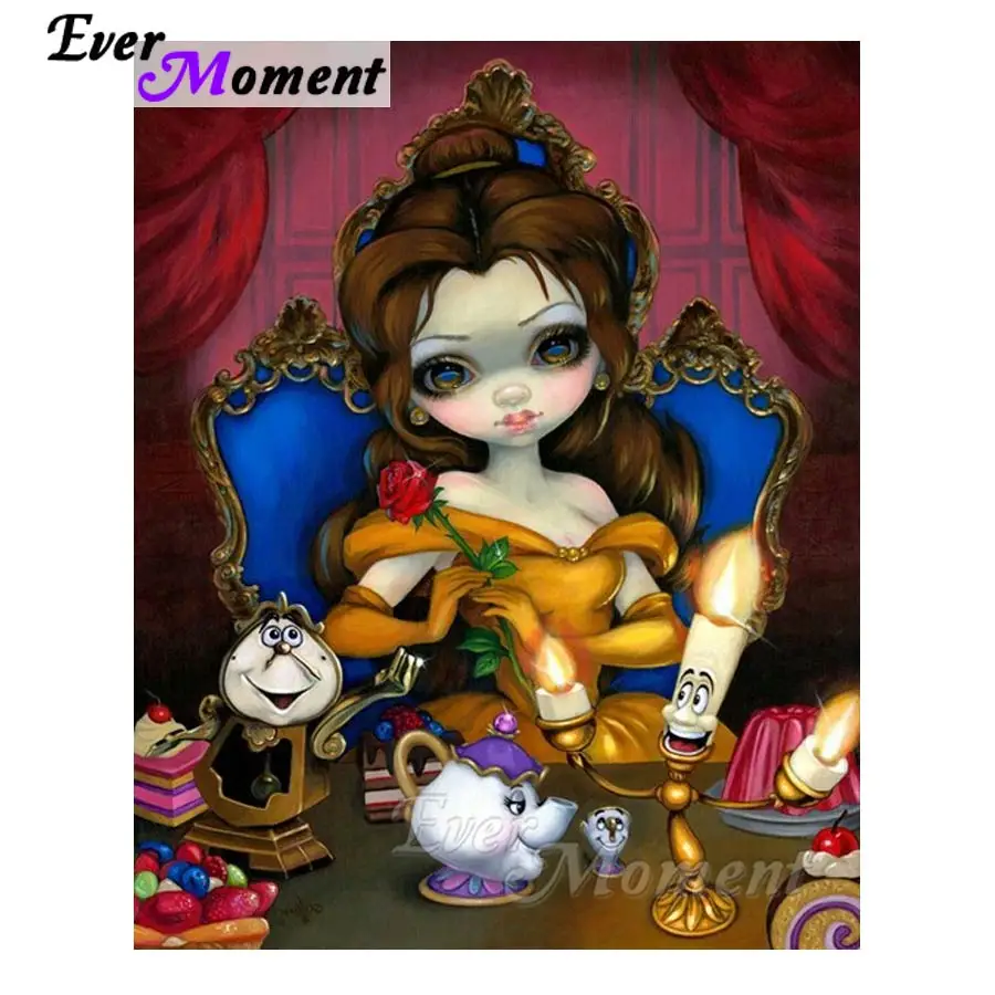 

Ever Moment 5D DIY Diamond Embroidery Princess Girl Diamond Mosaic Full Square Drills Rhinestone Artwork Home Decoration ASF1159