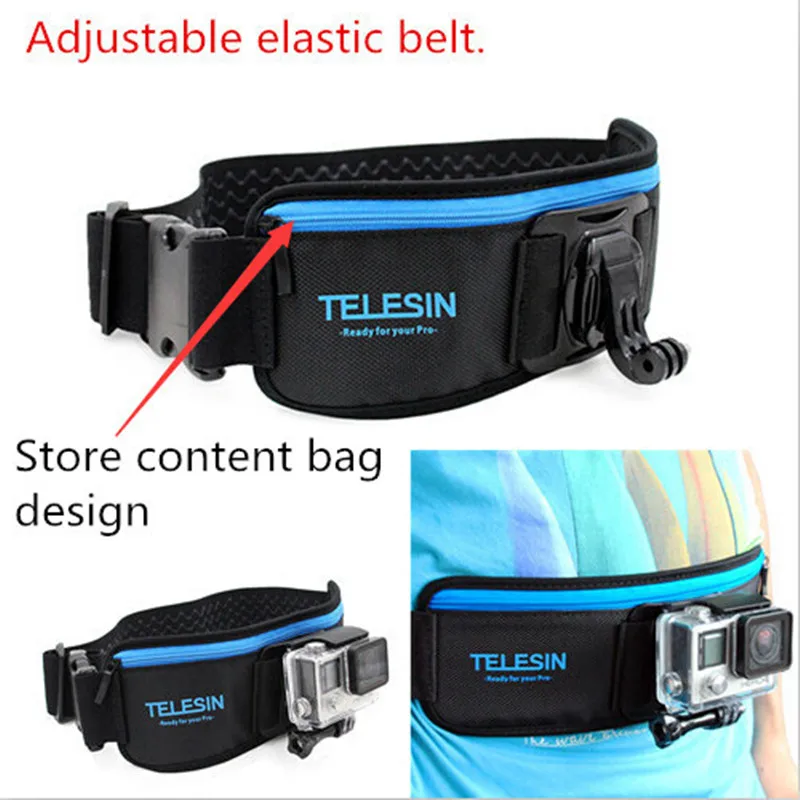 TELESIN For Gopro Hero Accessories Mount Belt Waist Strap With J hook