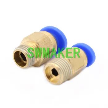 

SWMAKER 5pcs 3D Printer Pneumatic push pipe Connectors PC4-01 1.75mm or PC6-01 3.0mm PTFE Tube quick coupler Remote extruder j-h