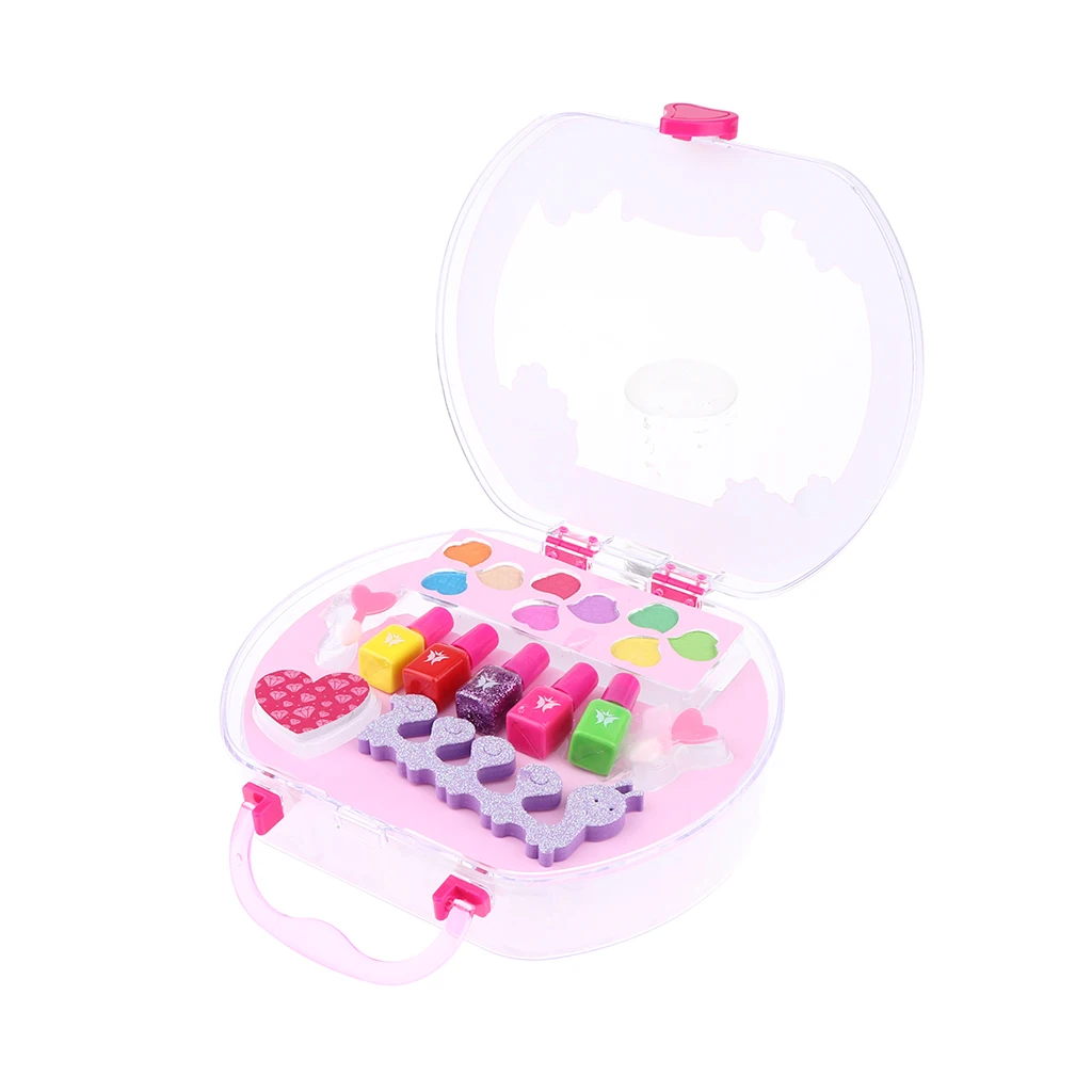

Pretend Play Nail Polish Makeup Kits for Girls Toys Cosmetic Set Handbag Pink Preschool Educational Toy