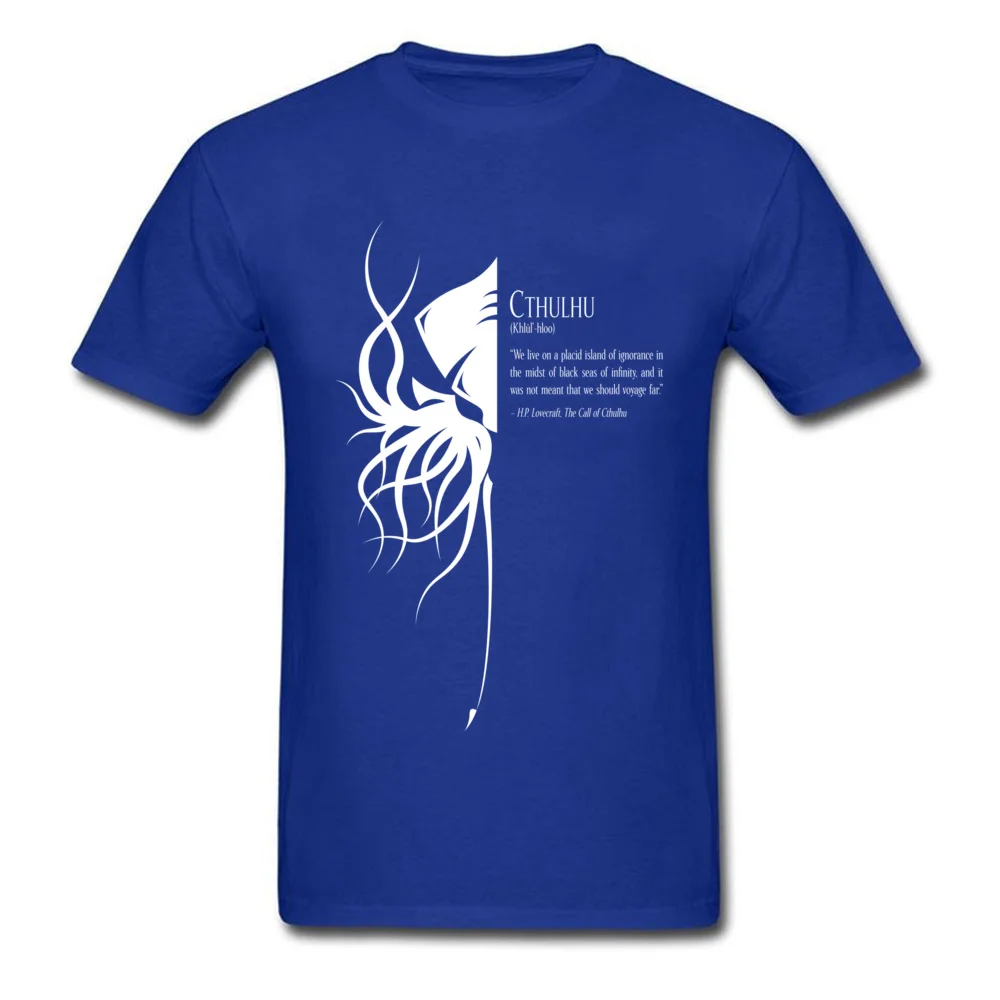 Cthulhu II Cotton Fabric Tshirts for Men Short Sleeve Print Tops Shirts 2018 Newest Mother Day Crew Neck T Shirt Comics Cthulhu II blue