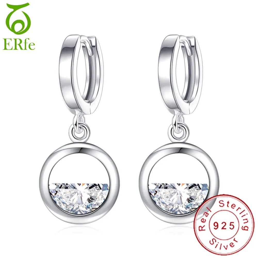 

2019 Minimalism Genuine Sterling Sterling Silver 925 Semicircle Stone Dangle Eardrop Semi Circle Earrings Women Jewlery SE001