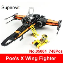 Superwit 05004 Building Blocks Compatible Lepin Star Series War Poe s X Wing Fighter 75102 Figure