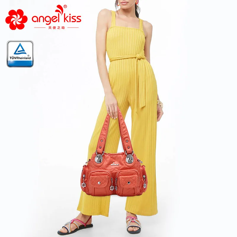 Роскошные сумки Angelkiss женские дизайнерская мягкая кожаная сумка летняя через