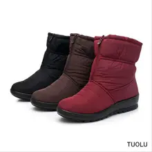 Женские снегоступы модные красные ботинки черного цвета; зимняя теплая обувь с мехом; Botas Mujer Platforma Повседневное Для женщин зимние ботинки размера плюс 41