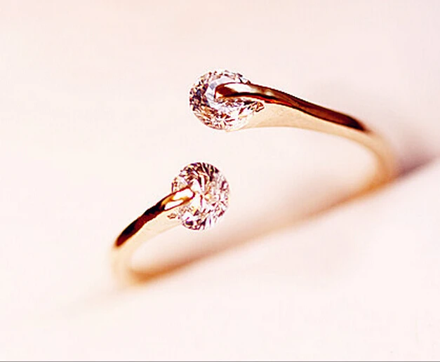 

Trendy Euramerica Style Zircon Crystal Drill Lover Rings For Women Party Wedding Rings for Women Jewelry