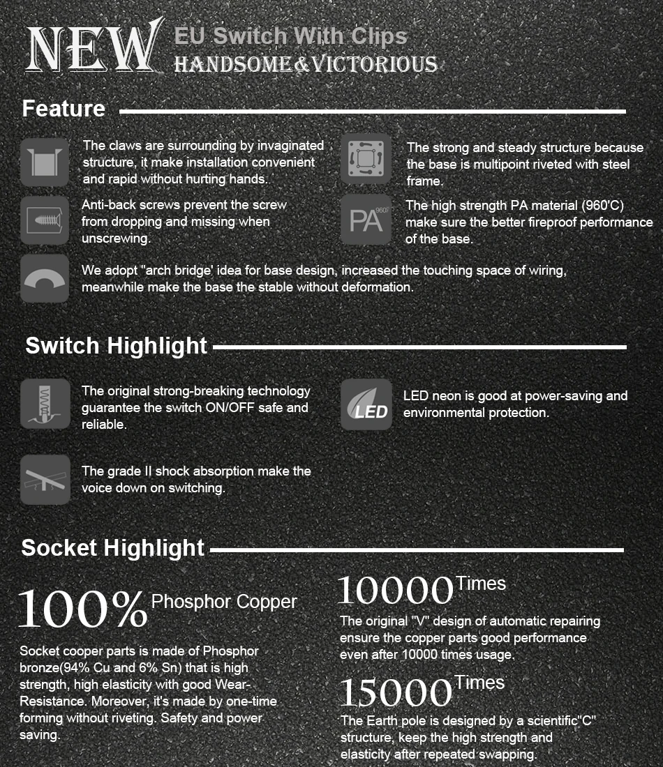 padrão europeu, função de reinicialização com garras