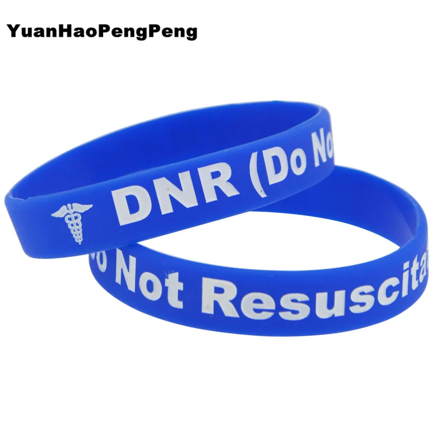 1 шт. ДНР не реанимации Wristband силикона для взрослых Размеры медицинский браслет