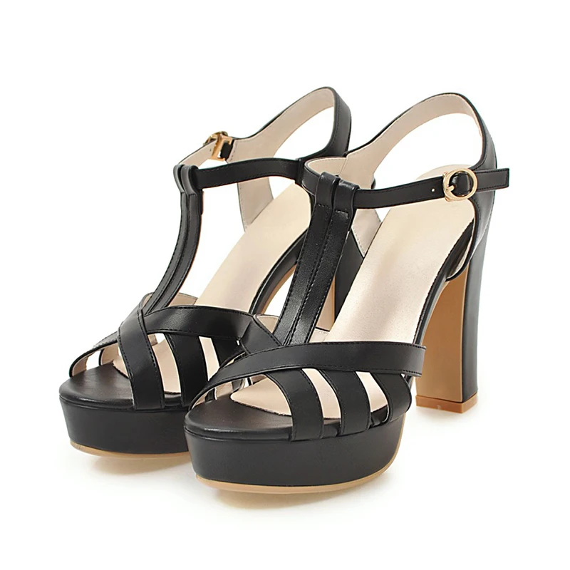 

SARAIRIS On Sale Wholesale Large Size 43 Party women's Shoes Woman High Heels Shoes Chic Platform t-strap Woman Sandals