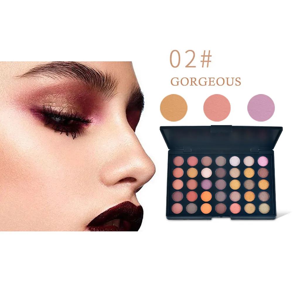 35 Colors Eyeshadow Palette Matte Glitter EyeShadow Shimmer Eye Shadows Women Smoky Color Pro Cosmetic Makeup Tool ##