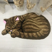 Акриловый толстый милый серый ковер в форме кошки Детский ковер для спальни коврики для ванной противоскользящие детские коврик для гостиной пушистый кот Прихожая tapete