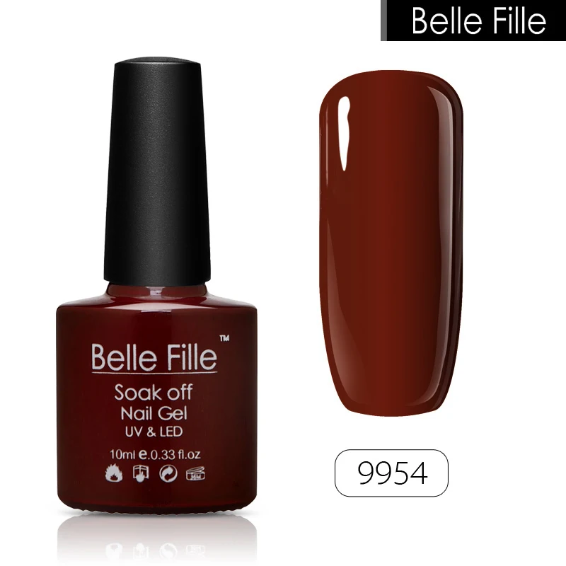 Belle Fille новейшие винно красные цвета УФ гель лак для ногтей светодиодный темно