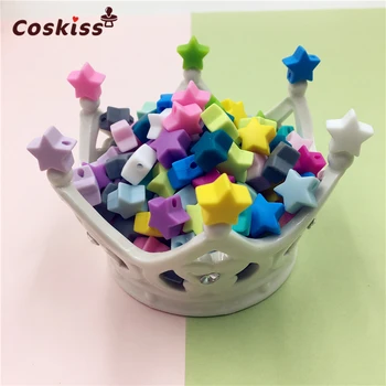 

Silicone Beads Star Shape 10pcs 14mm Food Grade Teether BPA Free Ecofriendly Beads Bracelet Diy Jewelry Baby Teether