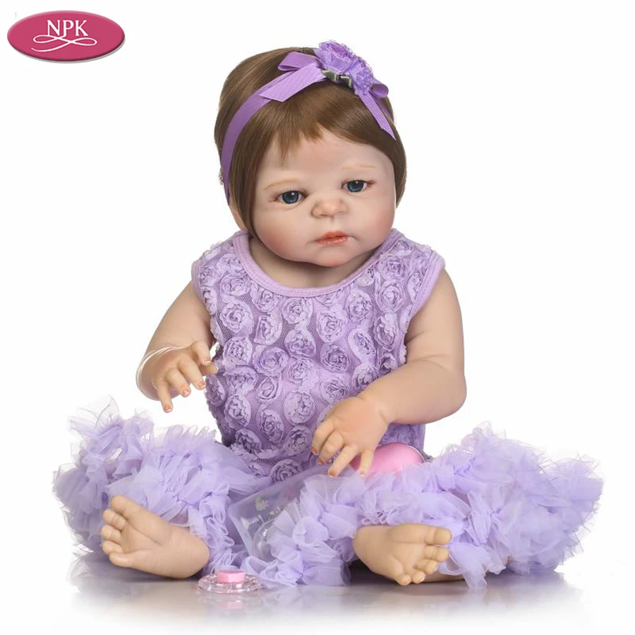 NPK Reborn Baby Doll Toys Full Body SIlicone Lifelike Purple Girls Reborn Babeis Dolls Bathe Toys Bebe Gift Girl Kids Bonecas (3)