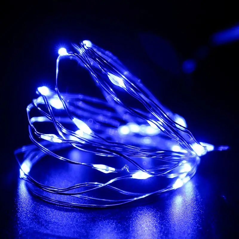 

BTgeuse 5/10M Blue LED Copper String Lights for Holiday Lighting for Wedding Party Garland Fairy Christmas Tree Decoration