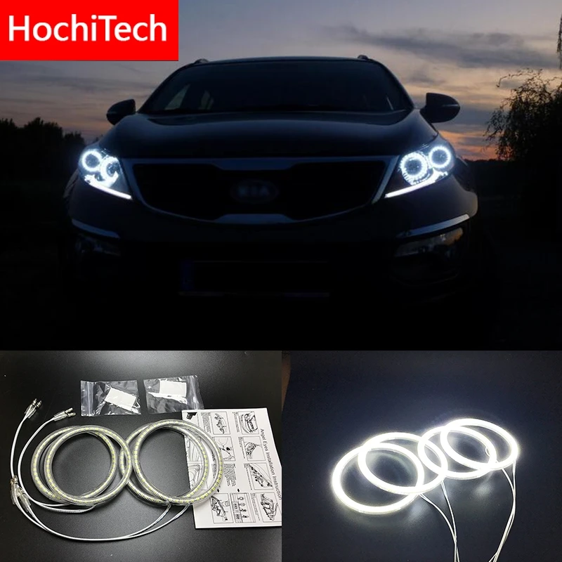 HochiTech для Kia Sportage 2011- ультра яркий SMD белый светодиодный ангельские глазки 2600LM 12 В halo Кольцо Комплект дневной ходовой светильник DRL