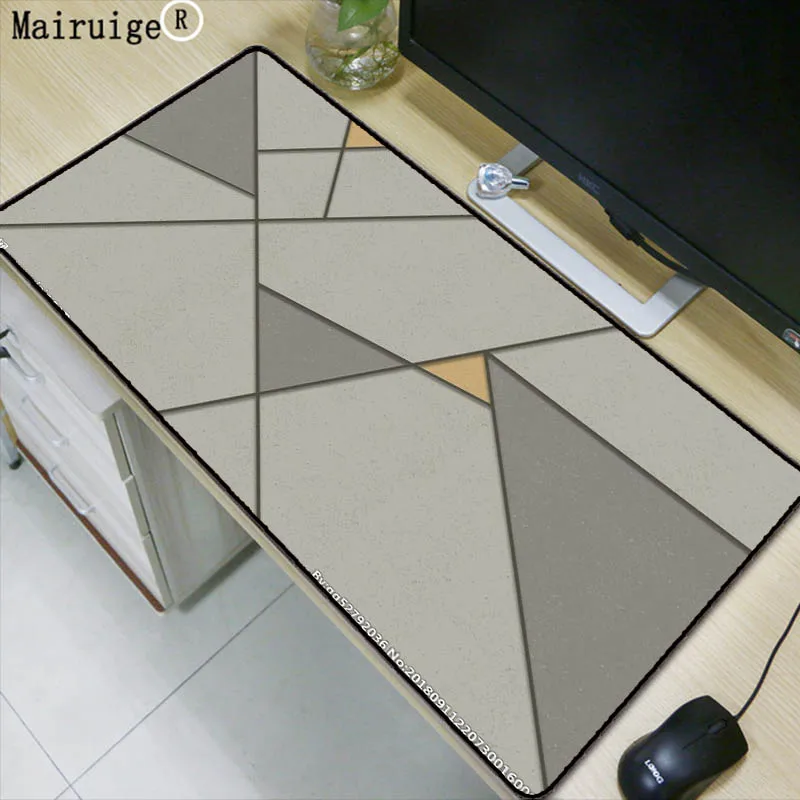 

Mairuige Grey Marble Large Gaming Mouse Pad Locking Edge Mouse Mat Keyboard Mat Table Mat Desk Mat for Notebook Laptop Gamer