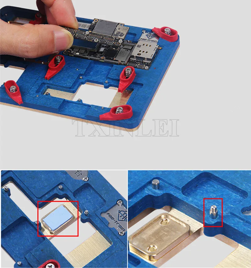 Eplosion-доказательство охлаждения Олово многофункциональная платформа для iPhone х материнская плата приспособление A11 печатной платы Держатель джиг
