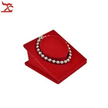 

High End Jewelry Display Tower Red Velvet Bracelet Holder Chain Bangle Seat Ankle Stand Free Shipping 8.5*8.5*5cm