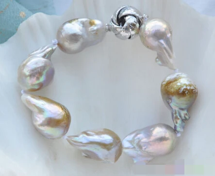 

01146 lavender BAROQUE KESHI REBORN PEARL BRACELET