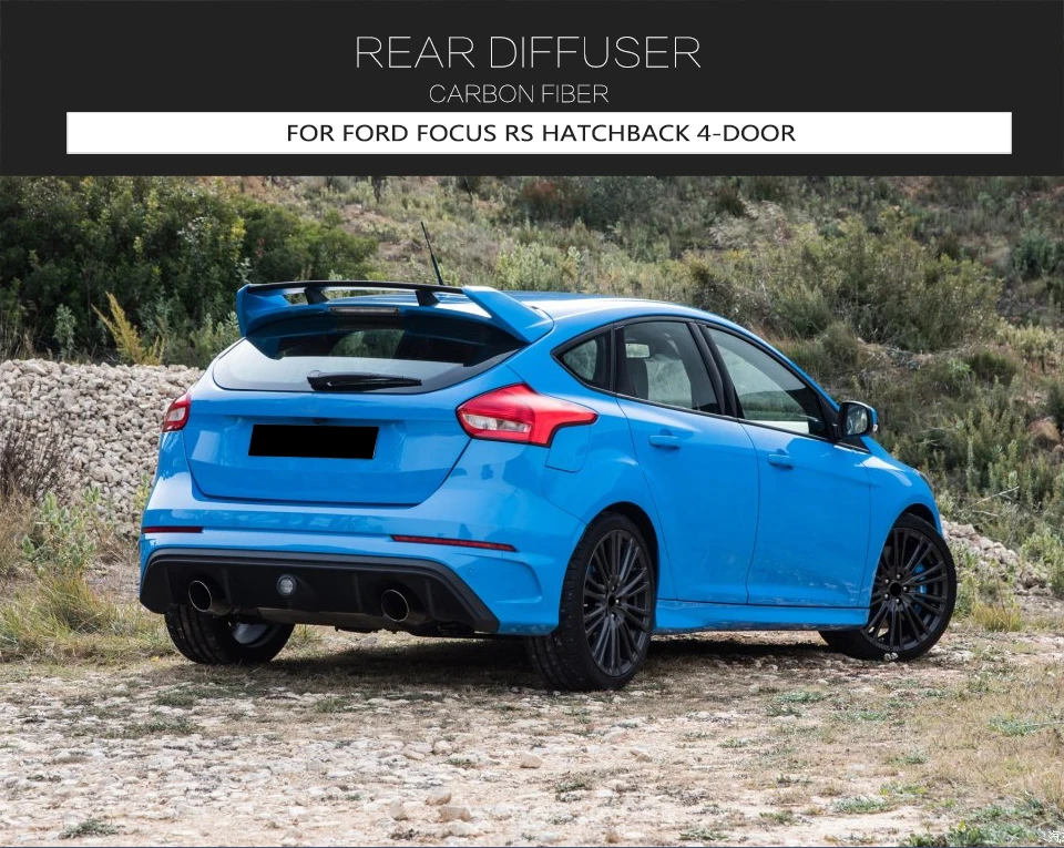 Для Ford Focus RS углеродного волокна диффузор, губа на задний бампер для Ford Focus RS хэтчбек 4 двери