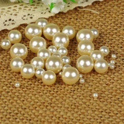 No Hole Mixed Size Ivory No Hole Round Pearls Imitation Pearls Craft