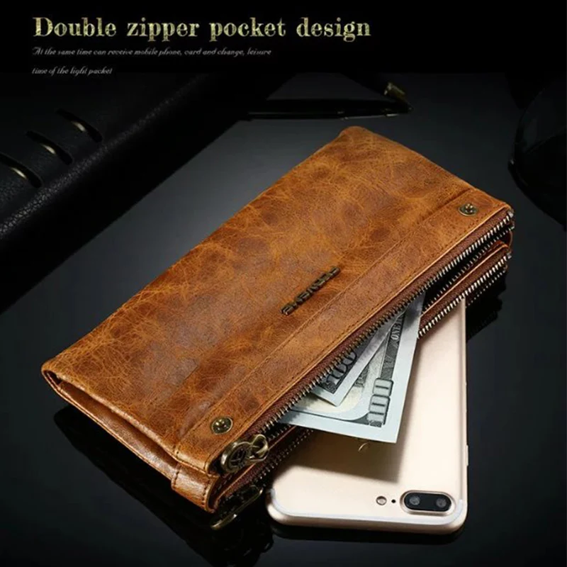 Flip Wallet Genuine Leather Cover for Samsung galaxy A3 A5 A700 A300 A710 A310 Zipper Card Slot Elegant Universal Case Floveme