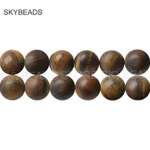 Желтые глаза из тигрового неоправленные полудрагоценные камни в оптовым ценам для ювелирных изделий ремесленничество матовый 4681012 мм бисер, продается в одну нить