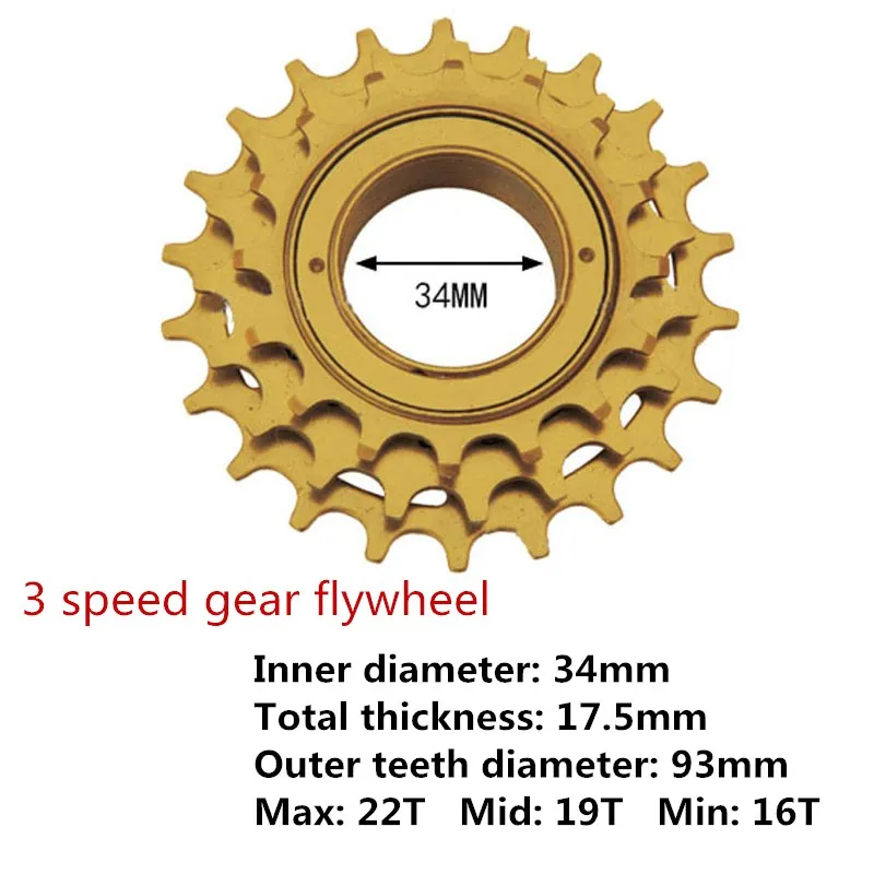 Single Speed Freewheel 12T/14T/16T Flywheel Sprocket Gear Three-speed Bicycle Freewheel Bicycle Accessories CZF005 bicycle sprocket gear bicycle parts bike sprocket bike freewheel