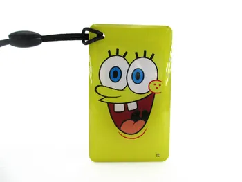 

5pcs/lot cartoon SpongeBob SquarePants EM4305 125Khz RFID Writable Rewrite Proximity ID Token Tag Key Keyfobs blank card