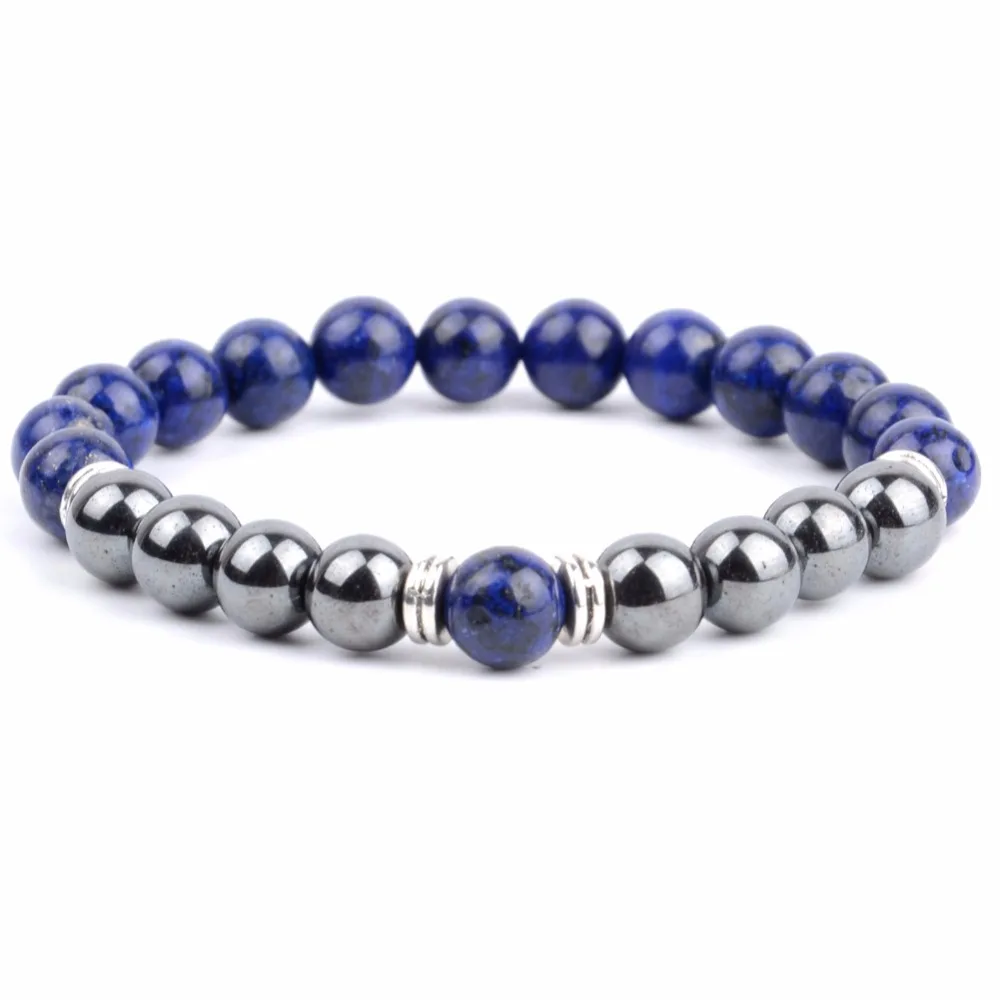 

Fashion Beaded Bracelets & Bangles for Women Natural Stone Lapis Lazuli Beads Bracelet Men Wristband Hand Jewelry Accessories