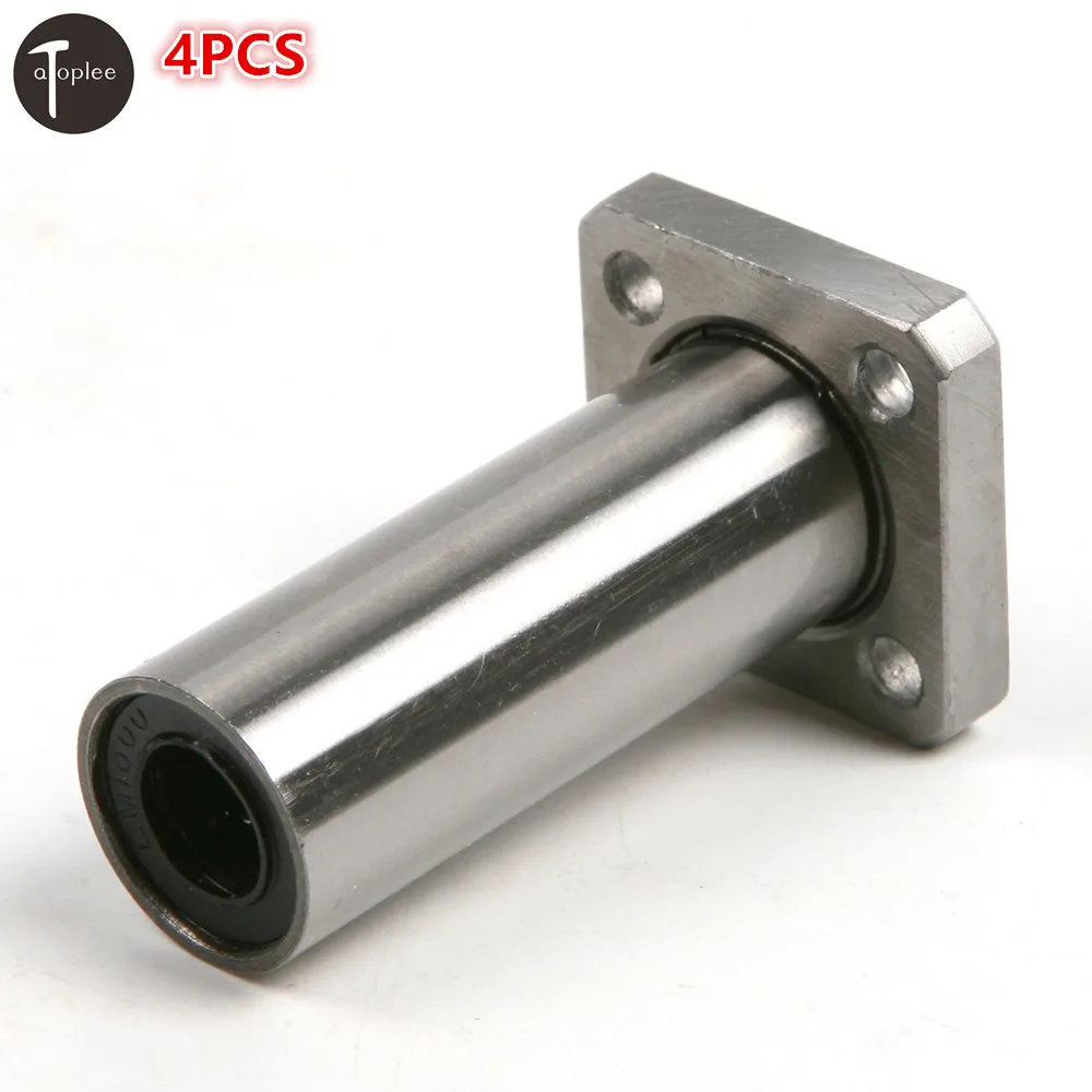 

4PC LMK10LUU Square Flange Long Linear Bearing Automatic Self-aligning Square Flange Type Bearings