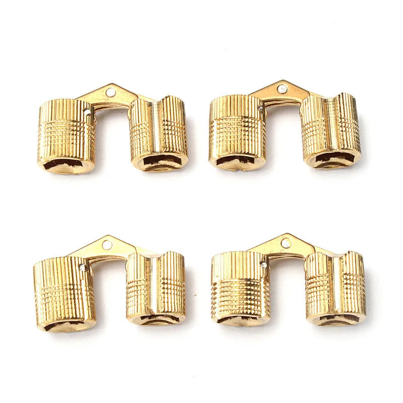 Koop MTGATHER 4 STKS 12mm Koperen Vat Scharnieren Cilindrische Verborgen Kabinet Verborgen Onzichtbare Messing Scharnieren Mount Meubels Hardware