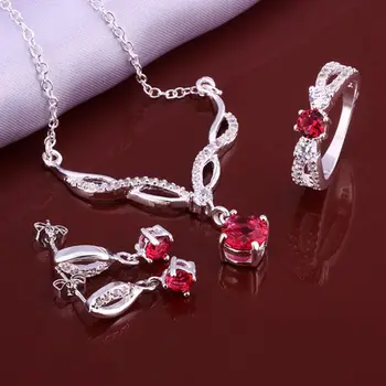 

925 sterling silver jewelry set, fashion jewelry set Earring 508 Necklace 533 Ring 401-8 /ifcaqwja iquariba S635