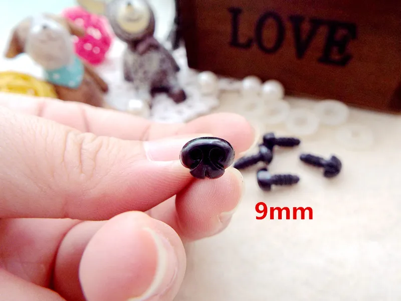 trolls doll 20pcs Safety Plastic Dog Noses Black Color 8mm/9mm/10mm/12mm/16mm can be chosen come with washers raggedy ann