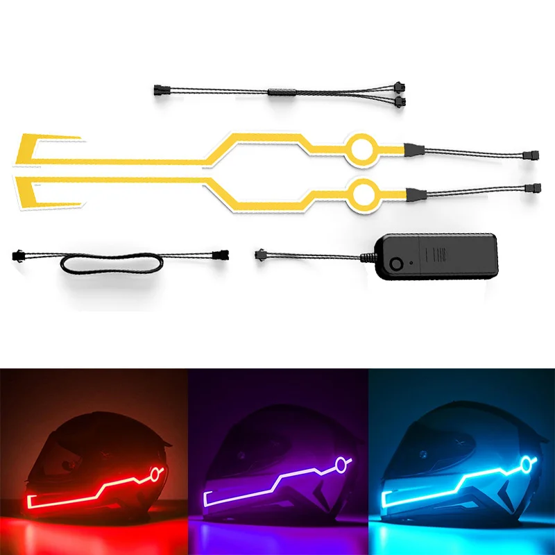 

Motorcycle Helmet Light Strip Night Signal Light Luminous Stripe Motorcycle Helmet DIY Light Up Strip Flashing Glowing Bars