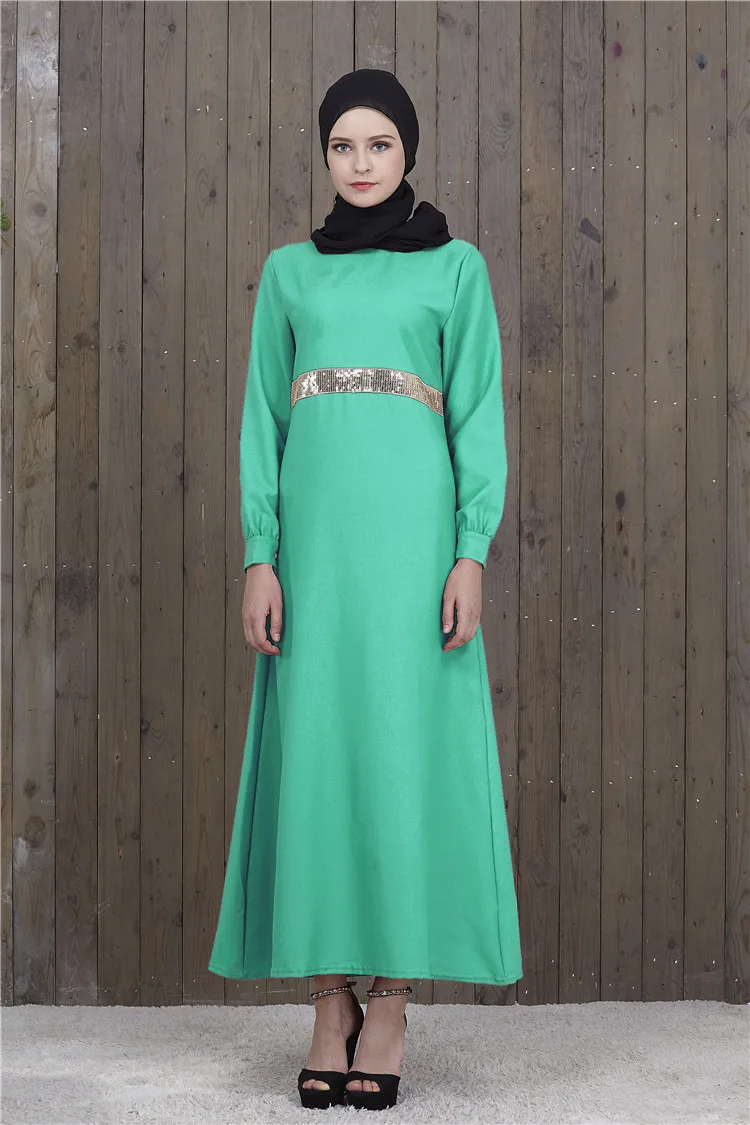 Abayas женская мусульманская одежда длинный рукав модный хиджаб платья макси мусульманское платье Бангладеш Кафтан Дубай, Турция халат CN-092