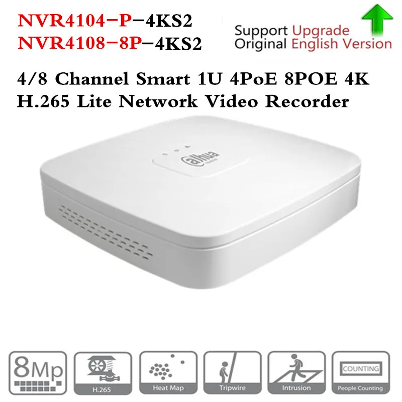 Ahua 4 К POE NVR NVR4104-P-4KS2 NVR4108-8P-4KS2 с 4/8ch PoE h.265 видео Регистраторы Поддержка ONVIF 2,4 SDK CGI белый POE NVR