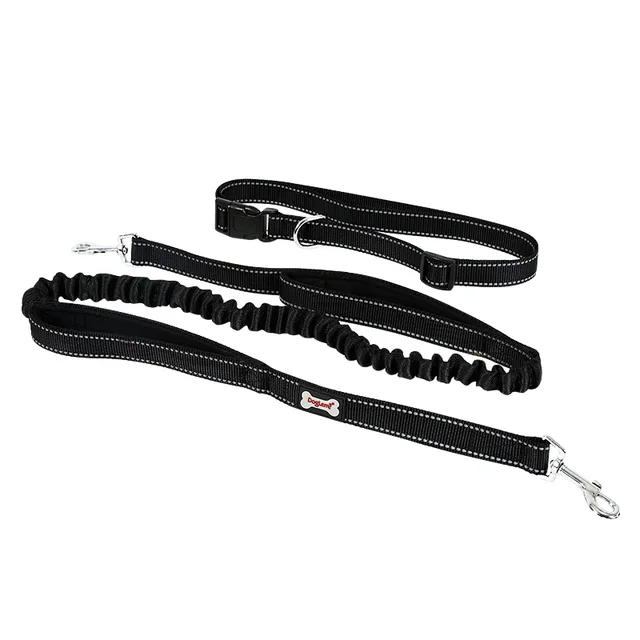 Elastic Waist Dog Leash adjustable nylon retractable reflectable long