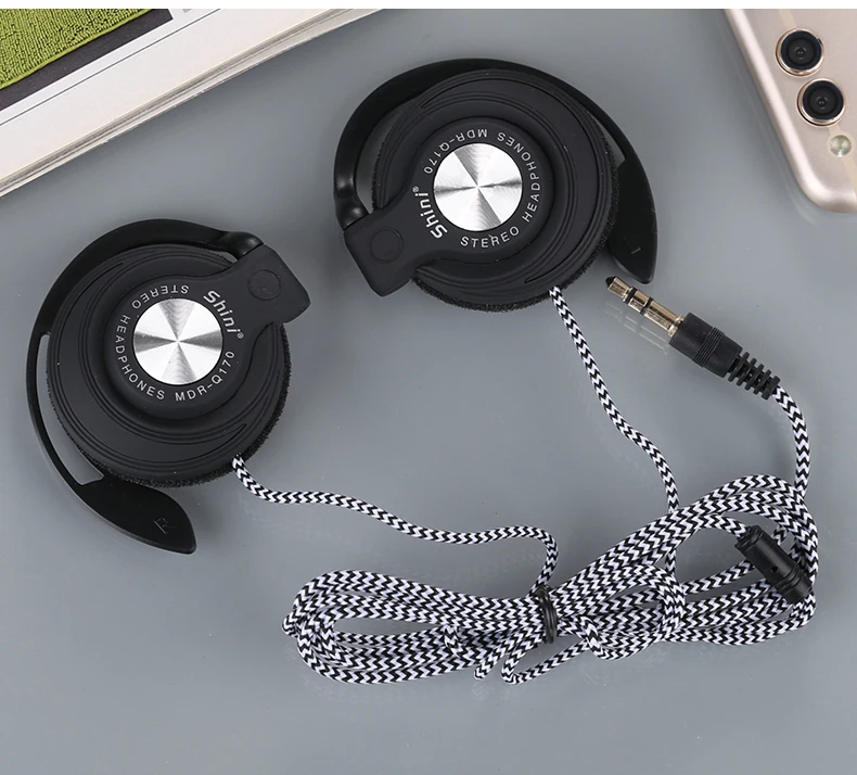SHINI Q170 سماعات 3.5 مللي متر سماعة مشبك الأذن سماعة ل xiaomi Mp3 لاعب الكمبيوتر المحمول الهاتف سماعة الجملة