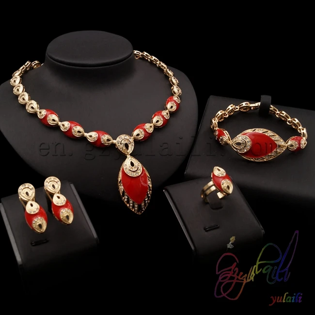 

top one african jewelries, top one jewelry, gold color jewelry sets with enamel free shipping