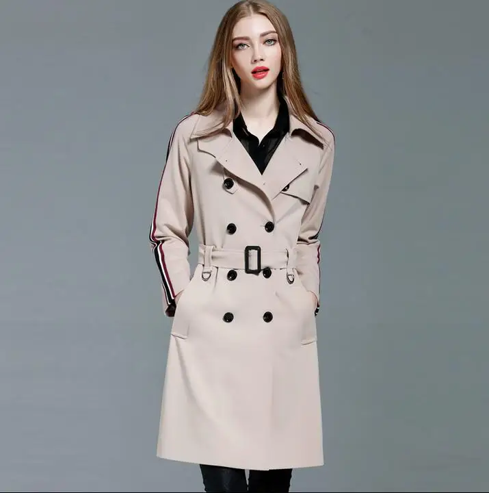Long design loose olive beige trench coat female 219 autumn womens