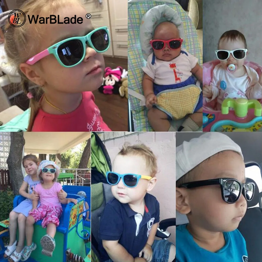 WarBLade Children Girls Safety Polaroid UV400 Kids Boys TR90 Polarized Sunglasses Mirror Sun Glasses Sport oculos With Case