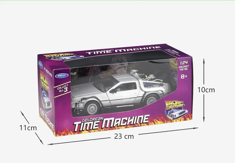 WELLY 1:24 Delorean Time Machine Назад в будущее Литой Сплав модель автомобиля игрушечный