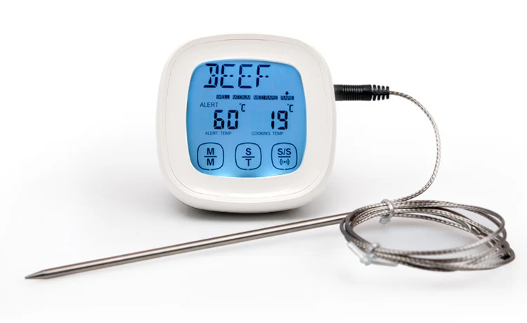 MOSEKO 2 зонда Цифровой термометр для мяса, сенсорный экран 2 в 1 кухонный таймер, мгновенное чтение печь еда кухня кулинарный термометр